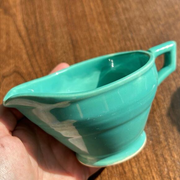 Vintage Vernon Kilns Early CA Vernonware Creamer Coronado Turquoise Aqua - Picture 1 of 10